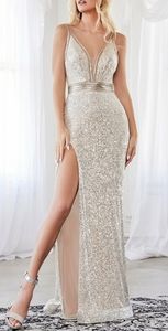 COPY - Silver sheath sequin formal evening prom homecoming party dress